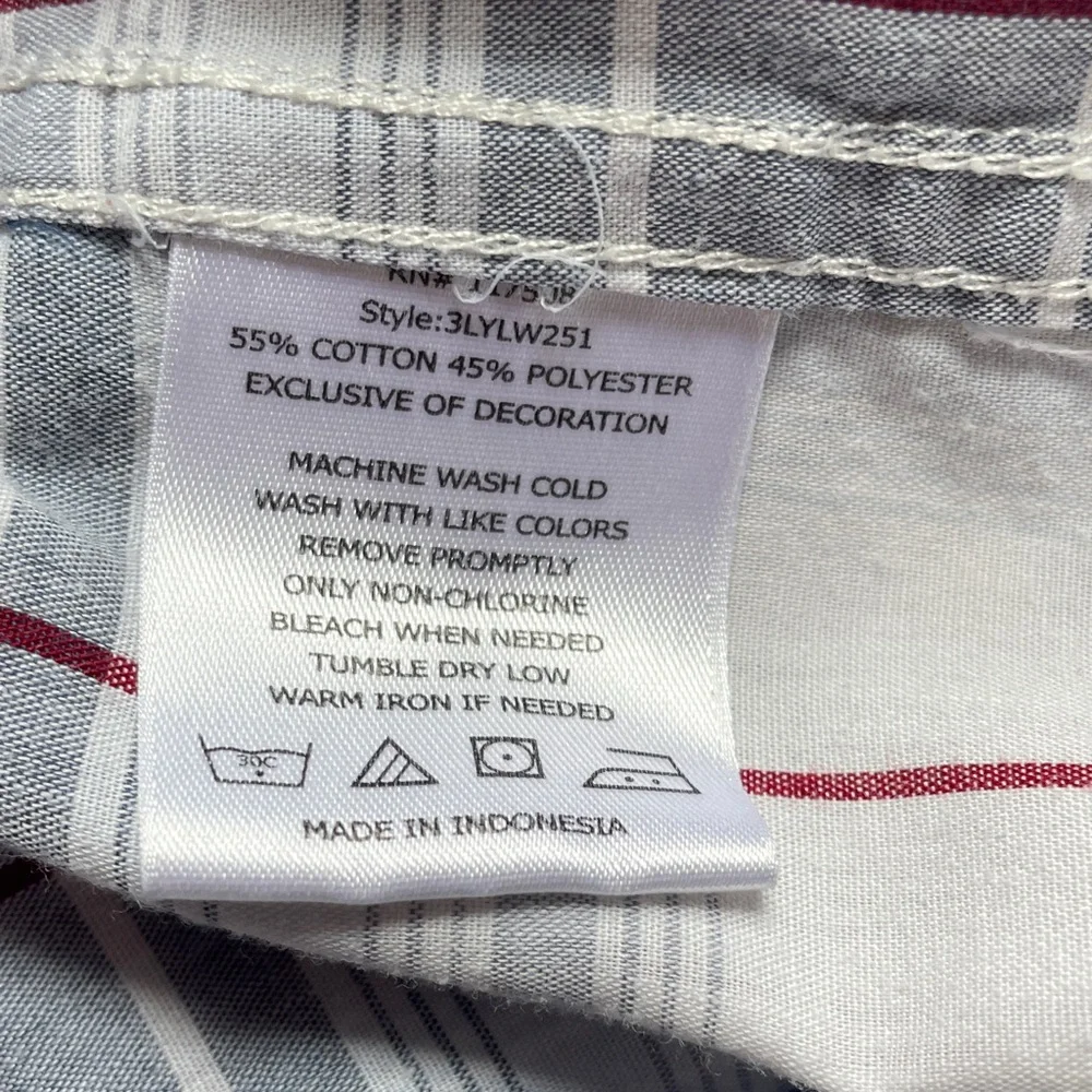 Levi's M Blue/White Mens Stripe Button Down Shirt